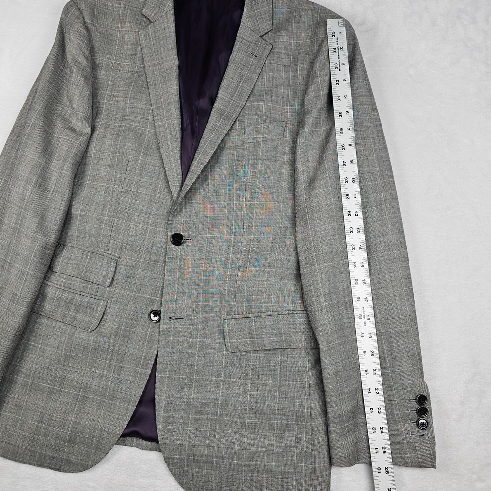 Indochino Suit Mens Sz 42R Pants 34x31 Houndstooth Glen Plaid Check 100% Wool - Picture 6 of 16